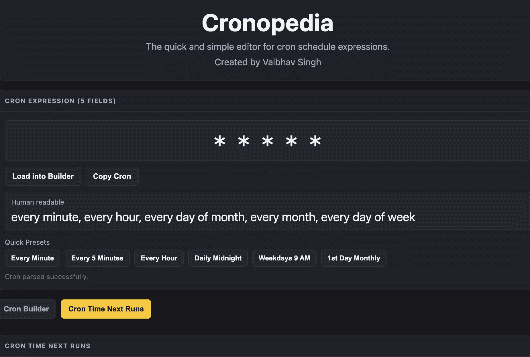 Cronopedia - Cron Expression Generator